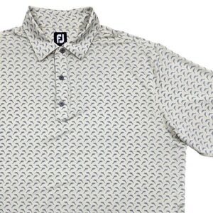 FootJoy Short Sleeve Golf Polo Shirt Dolphin Print AOP Yellow Mens XL